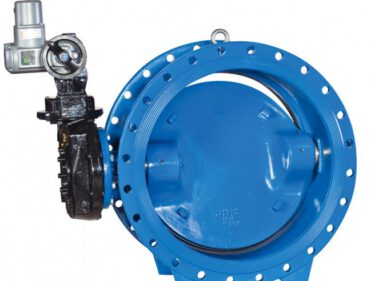 Type 2010 double eccentric butterfly valve with gearbox and electric actuator