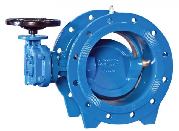 Type 2010 double eccentric butterfly valve with gearbox and handwheel